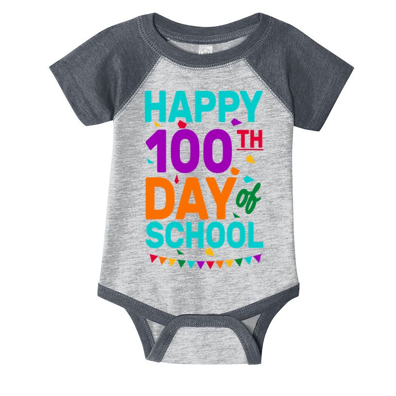 Happy 100th Day Of School For Teacher Or Child Infant Baby Jersey Bodysuit