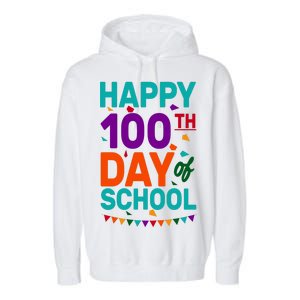 Happy 100th Day Of School For Teacher Or Child Garment-Dyed Fleece Hoodie