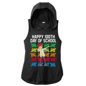 Happy 100th Day Of School Tally Marks Ladies PosiCharge Tri-Blend Wicking Draft Hoodie Tank