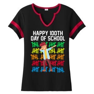 Happy 100th Day Of School Tally Marks Ladies Halftime Notch Neck Tee