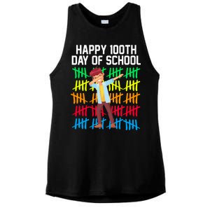 Happy 100th Day Of School Tally Marks Ladies PosiCharge Tri-Blend Wicking Tank