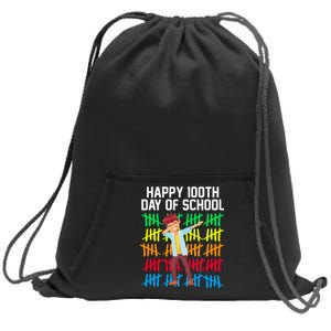 Happy 100th Day Of School Tally Marks Sweatshirt Cinch Pack Bag