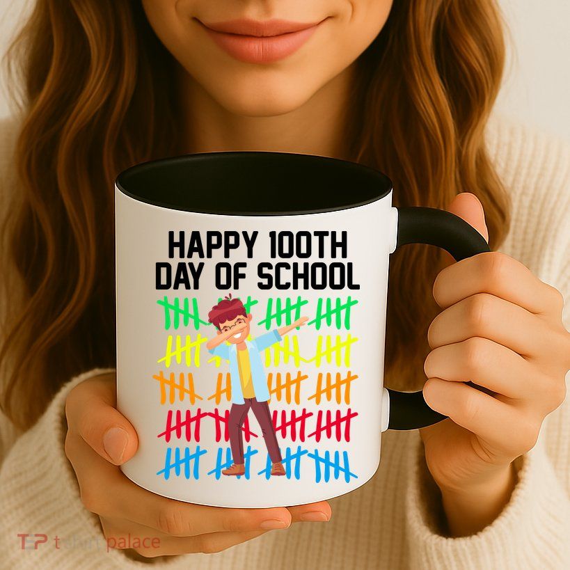 Happy 100th Day Of School Tally Marks Mug