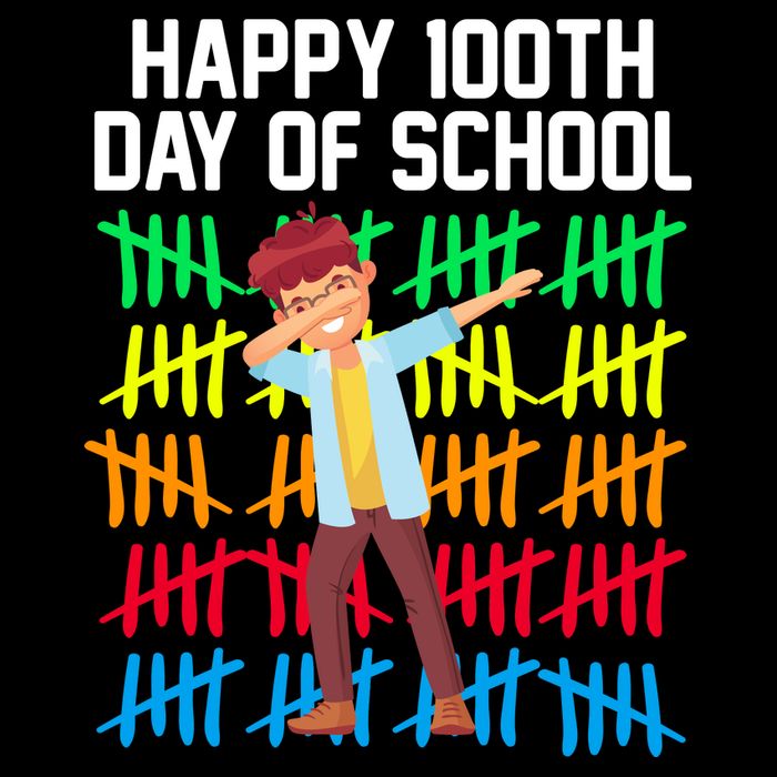 Happy 100th Day Of School Tally Marks Drawstring Bag