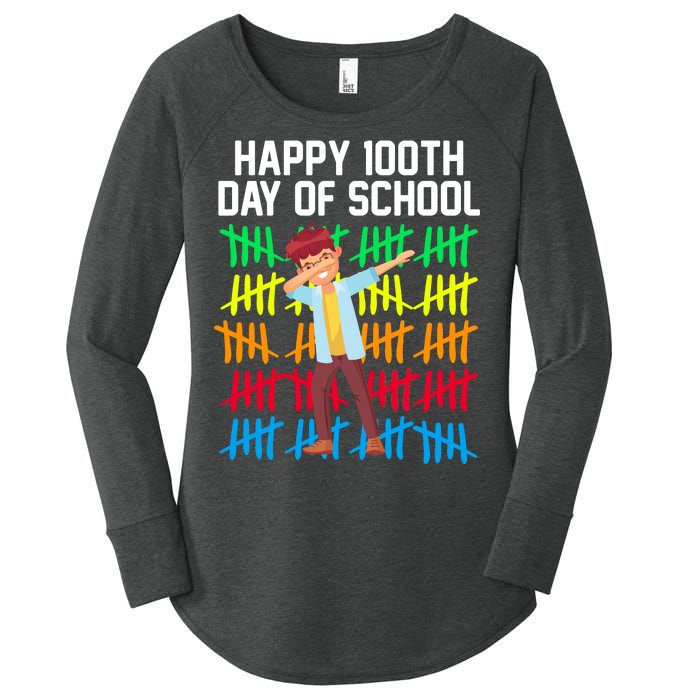 Happy 100th Day Of School Tally Marks Women's Perfect Tri Tunic Long Sleeve Shirt