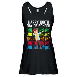 Happy 100th Day Of School Tally Marks Ladies Essential Flowy Tank