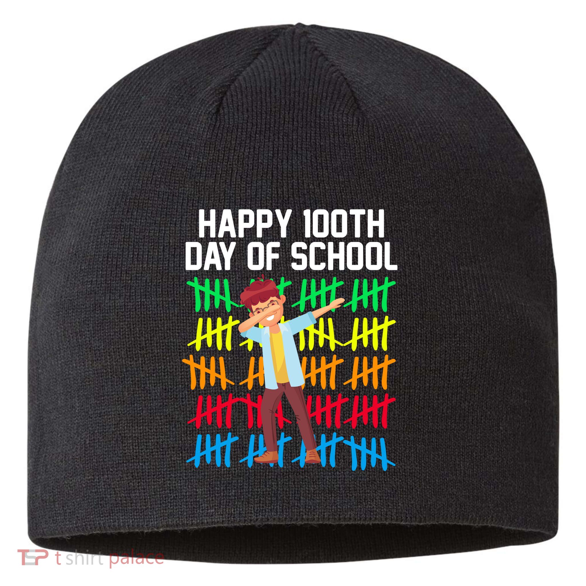 Happy 100th Day Of School Tally Marks Sustainable Beanie