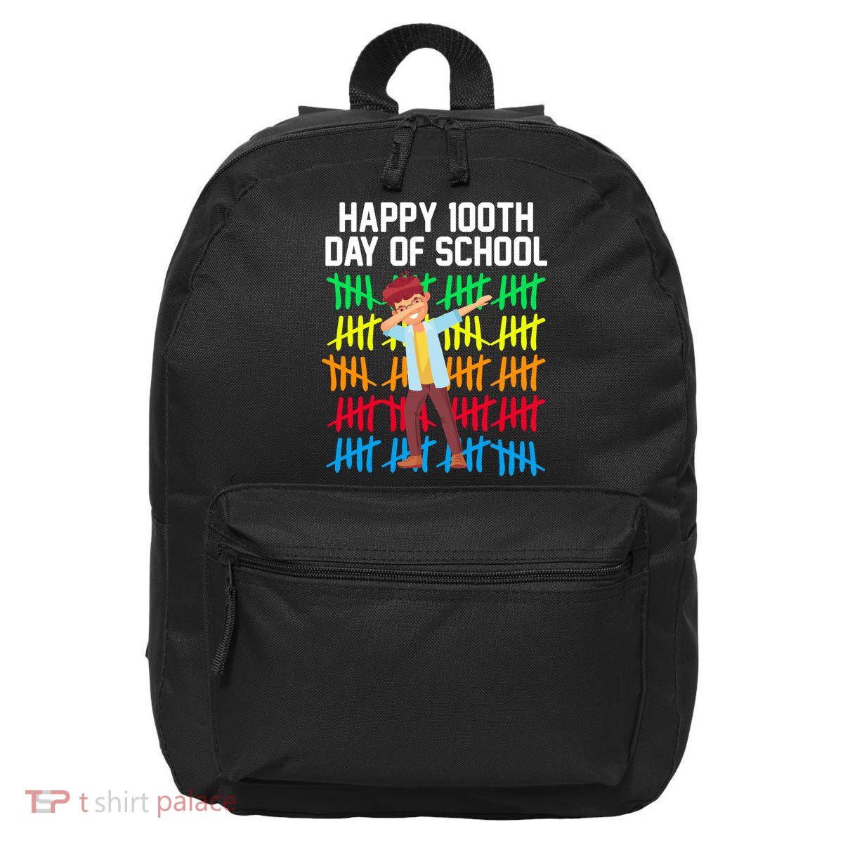 Happy 100th Day Of School Tally Marks 16 in Basic Backpack