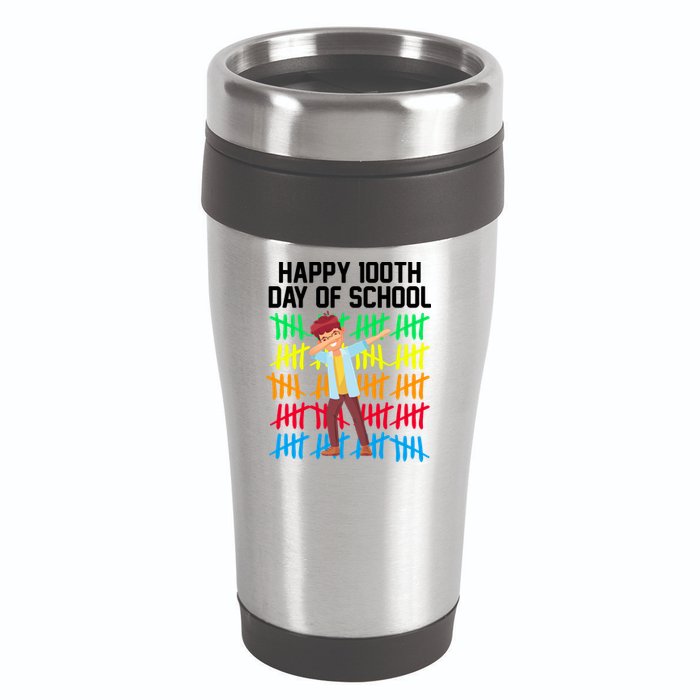 Happy 100th Day Of School Tally Marks 16oz Travel Tumbler