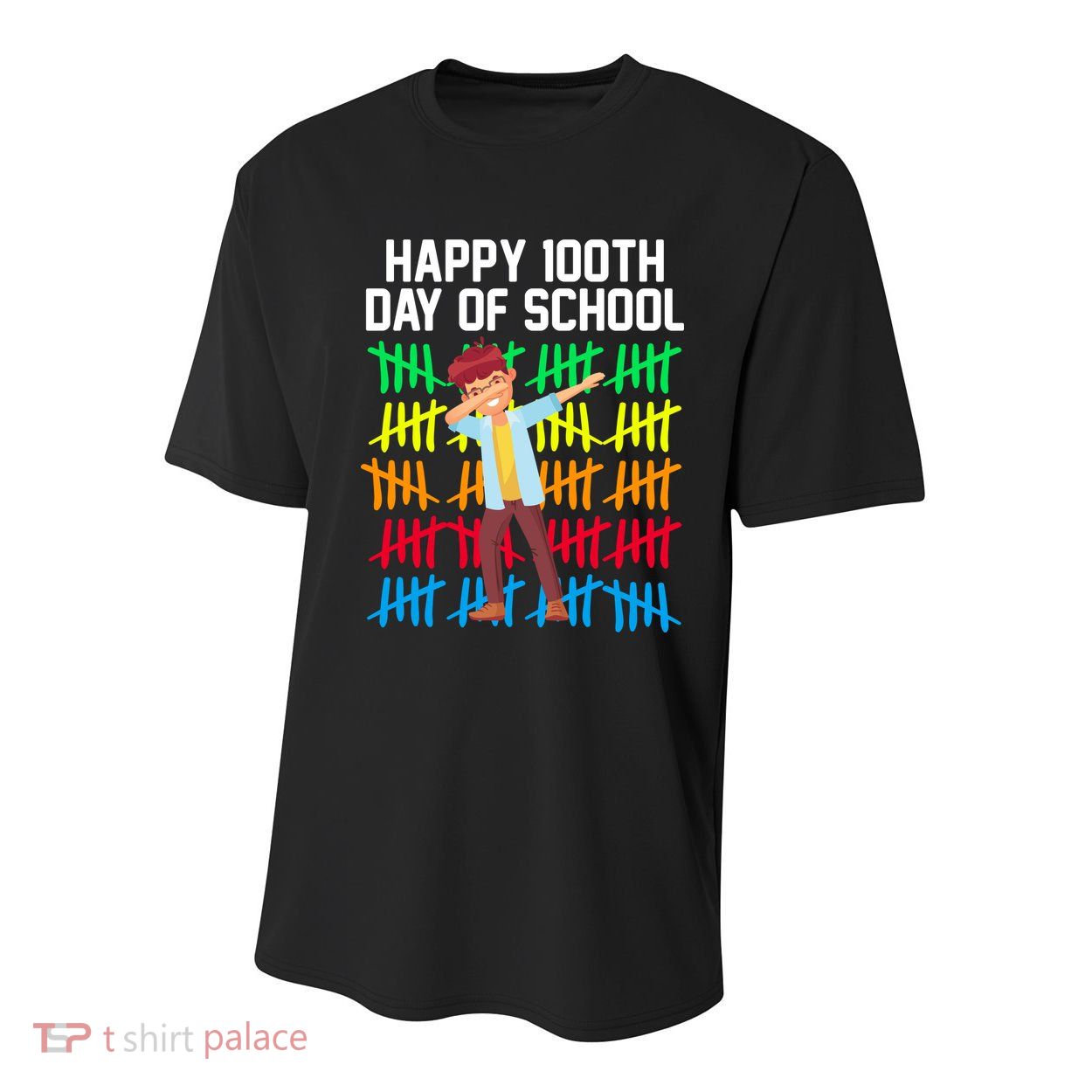 Happy 100th Day Of School Tally Marks Youth Performance Sprint T-Shirt