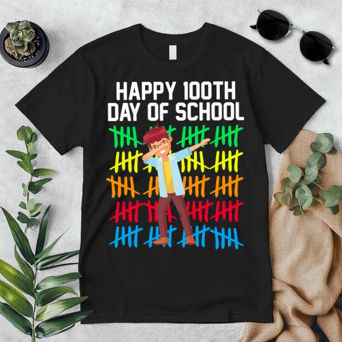 Happy 100th Day Of School Tally Marks Premium T-Shirt