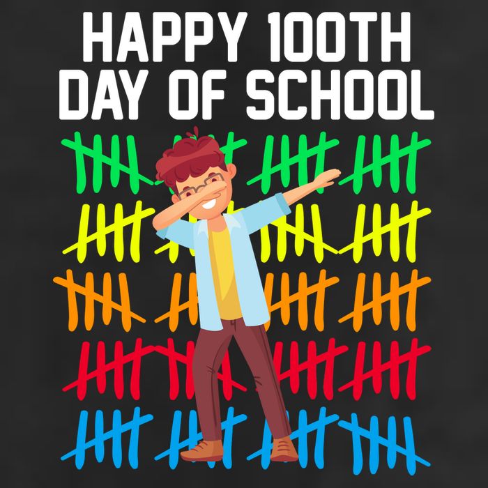 Happy 100th Day Of School Tally Marks 25L Jumbo Tote