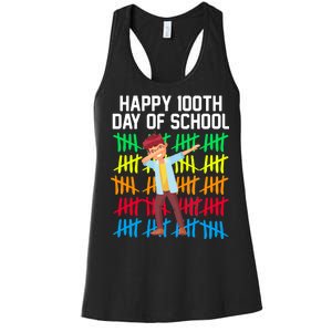 Happy 100th Day Of School Tally Marks Women's Racerback Tank