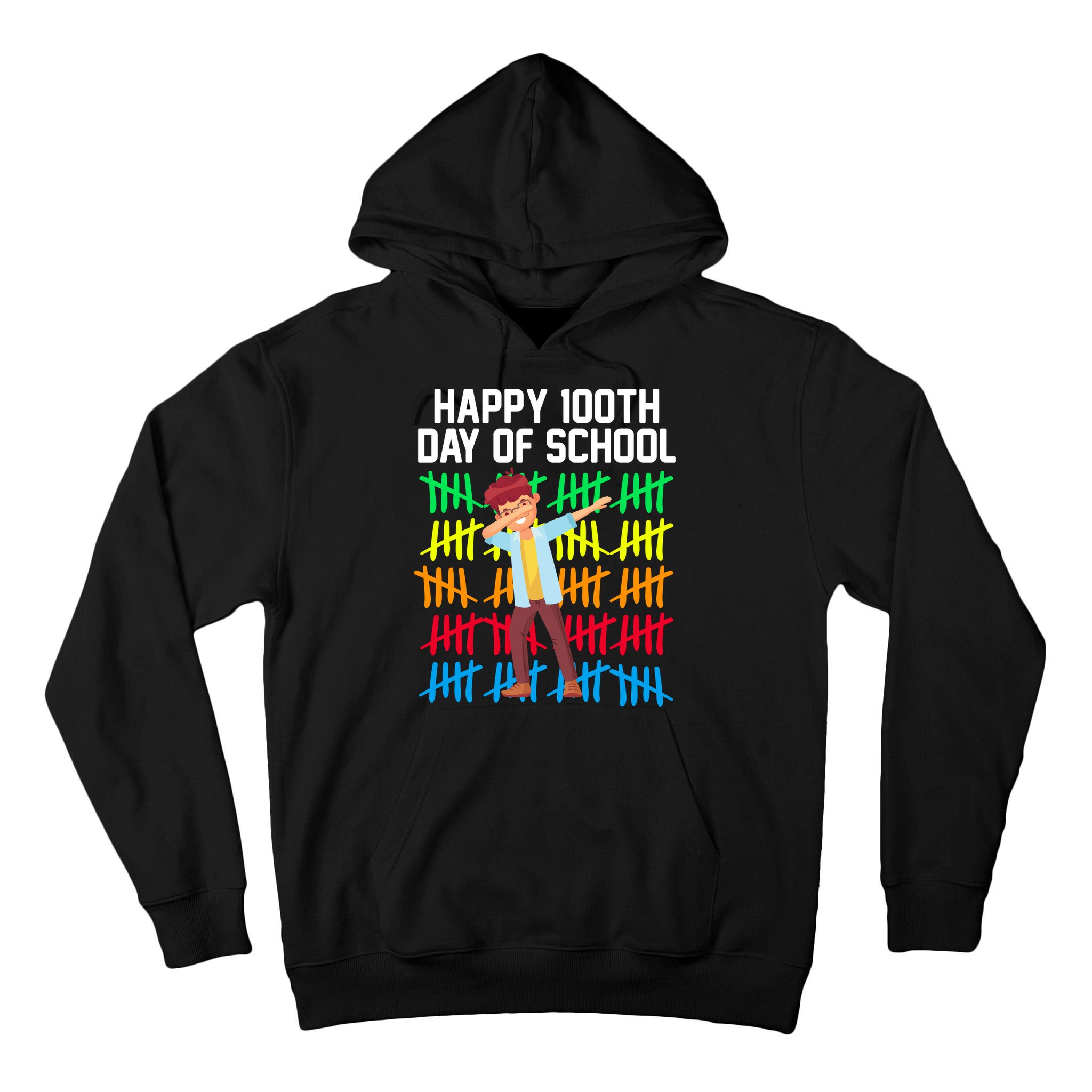 Happy 100th Day Of School Tally Marks Tall Hoodie