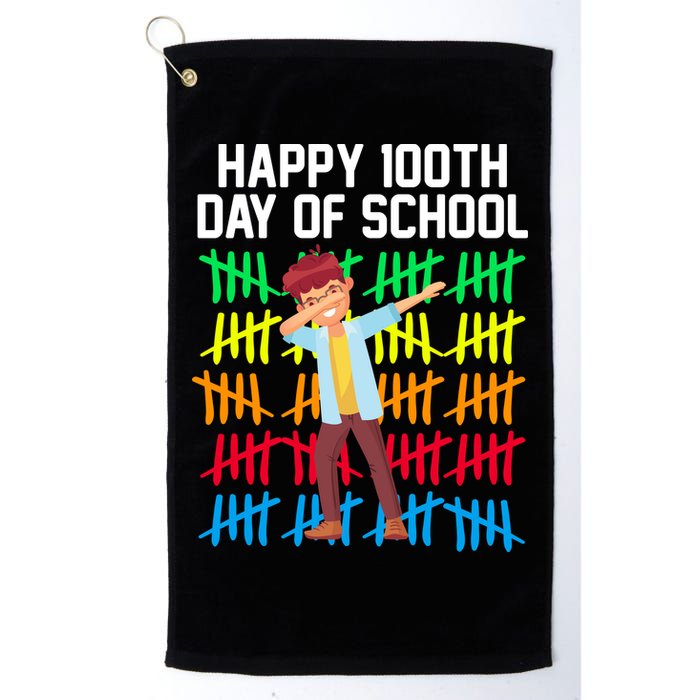 Happy 100th Day Of School Tally Marks Golf Towel