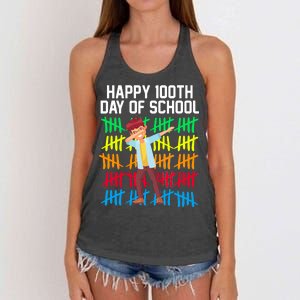 Happy 100th Day Of School Tally Marks Women's Knotted Racerback Tank