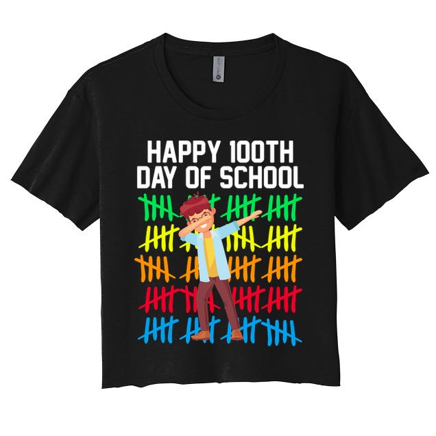 Happy 100th Day Of School Tally Marks Crop Top