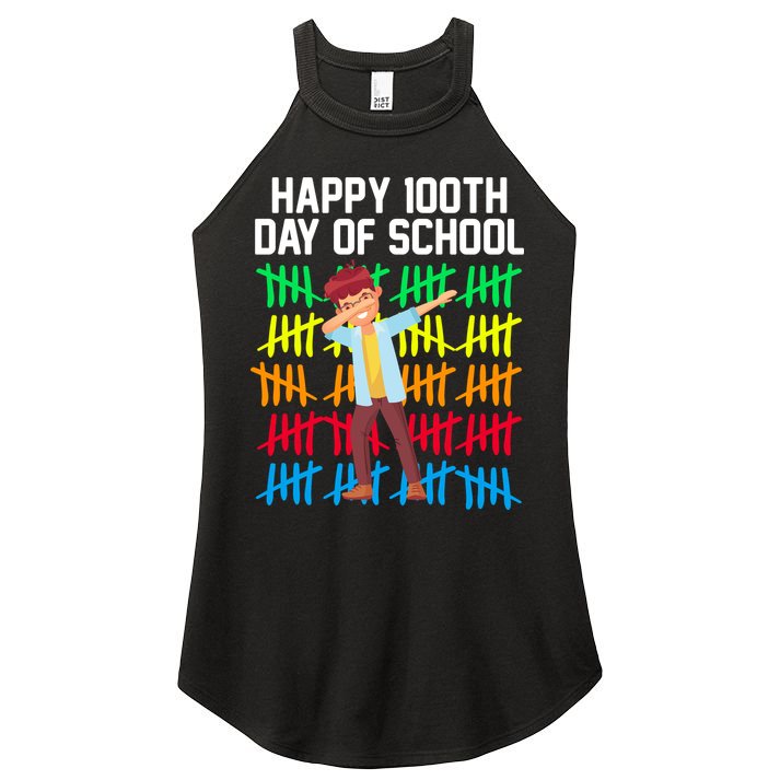 Happy 100th Day Of School Tally Marks Women's Perfect Tri Rocker Tank