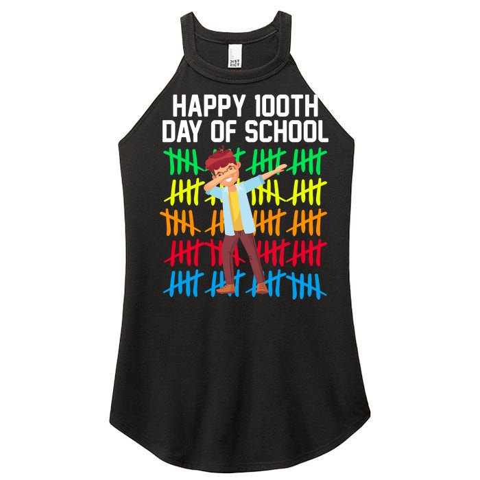 Happy 100th Day Of School Tally Marks Women's Perfect Tri Rocker Tank