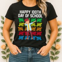 Happy 100th Day Of School Tally Marks Womens T-Shirt