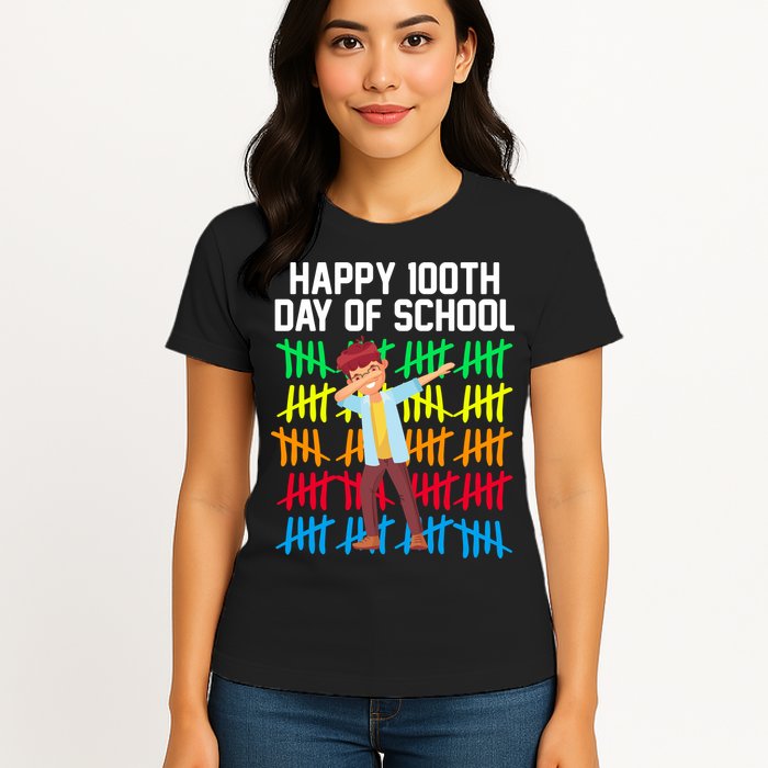 Happy 100th Day Of School Tally Marks Womens T-Shirt