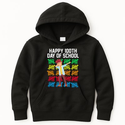 Happy 100th Day Of School Tally Marks Kids Hoodie