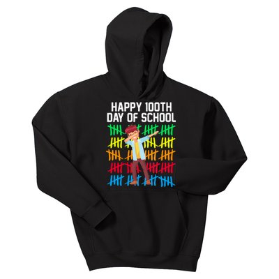 Happy 100th Day Of School Tally Marks Kids Hoodie