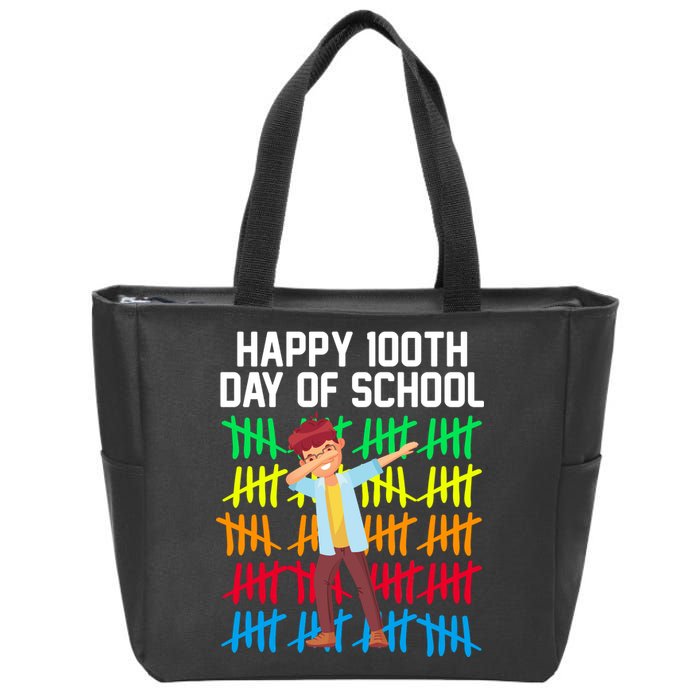 Happy 100th Day Of School Tally Marks Zip Tote Bag