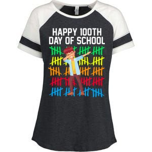 Happy 100th Day Of School Tally Marks Enza Ladies Jersey Colorblock Tee