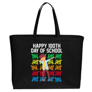 Happy 100th Day Of School Tally Marks Cotton Canvas Jumbo Tote