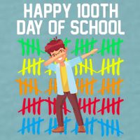 Happy 100th Day Of School Tally Marks Sueded Cloud Jersey T-Shirt