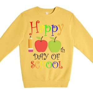 Happy 100th Day Of School Teachers Apple Premium Crewneck Sweatshirt