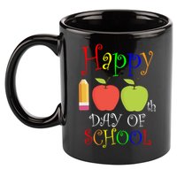 Happy 100th Day Of School Teachers Apple 11oz C Handle Ceramic Mug