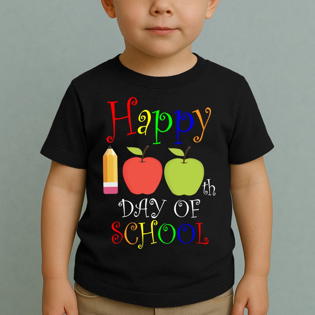 Happy 100th Day Of School Teachers Apple Toddler T-Shirt