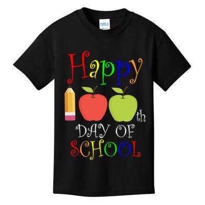 Happy 100th Day Of School Teachers Apple Kids T-Shirt