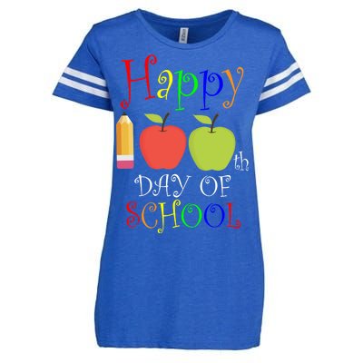 Happy 100th Day Of School Teachers Apple Enza Ladies Jersey Football T-Shirt