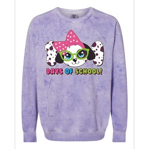 Happy 101 Days Of School Dalmatian Dog Colorblast Crewneck Sweatshirt