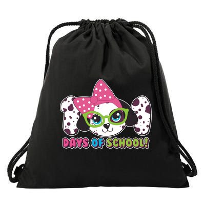 Happy 101 Days Of School Dalmatian Dog Drawstring Bag