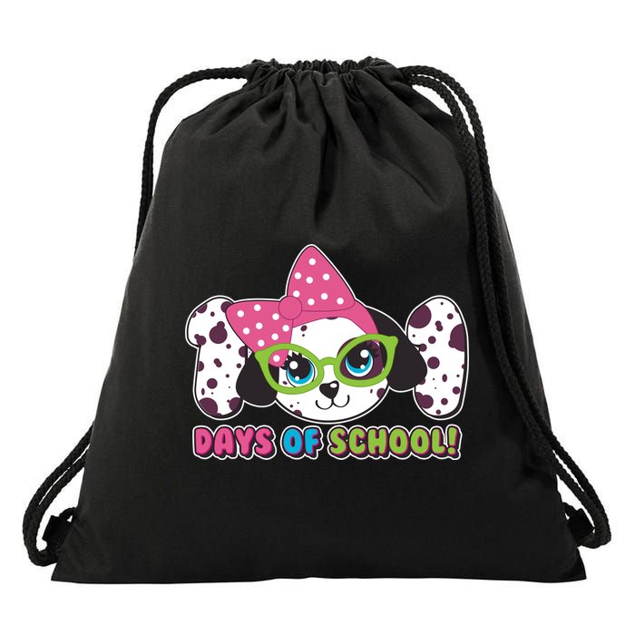 Happy 101 Days Of School Dalmatian Dog Drawstring Bag
