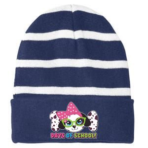 Happy 101 Days Of School Dalmatian Dog Striped Beanie with Solid Band