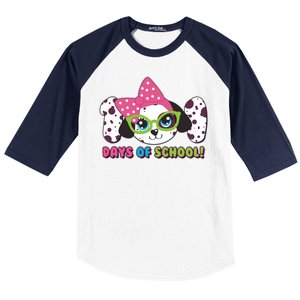 Happy 101 Days Of School Dalmatian Dog Baseball Sleeve Shirt