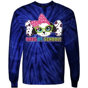 Happy 101 Days Of School Dalmatian Dog Tie-Dye Long Sleeve Shirt