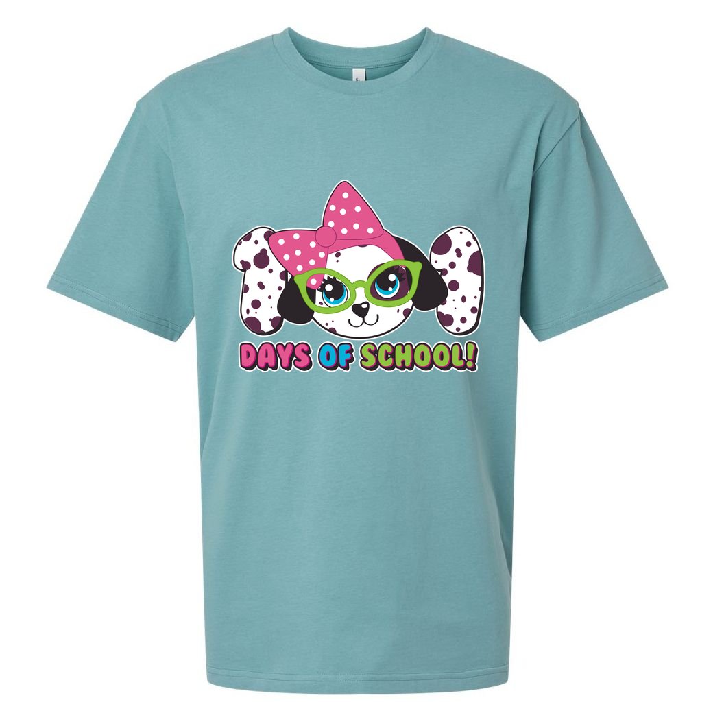 Happy 101 Days Of School Dalmatian Dog Sueded Cloud Jersey T-Shirt