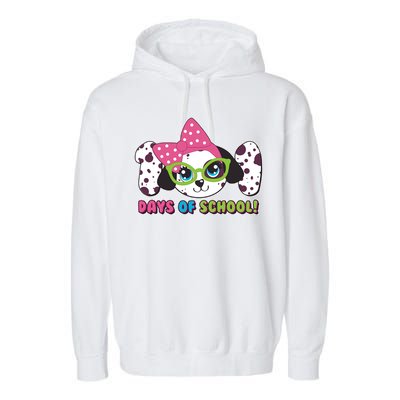 Happy 101 Days Of School Dalmatian Dog Garment-Dyed Fleece Hoodie