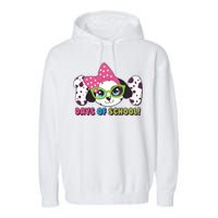 Happy 101 Days Of School Dalmatian Dog Garment-Dyed Fleece Hoodie