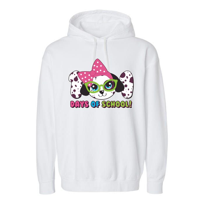 Happy 101 Days Of School Dalmatian Dog Garment-Dyed Fleece Hoodie