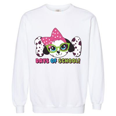 Happy 101 Days Of School Dalmatian Dog Garment-Dyed Sweatshirt