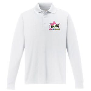 Happy 101 Days Of School Dalmatian Dog Performance Long Sleeve Polo