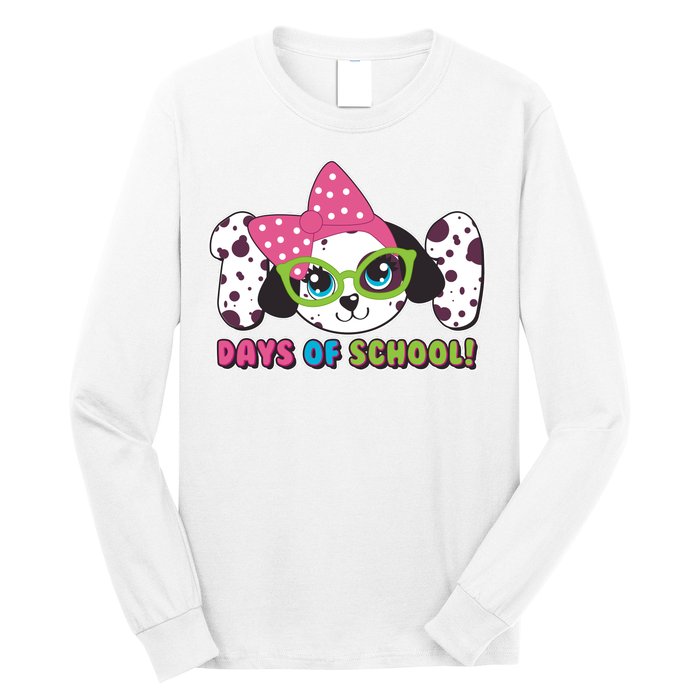 Happy 101 Days Of School Dalmatian Dog Long Sleeve Shirt