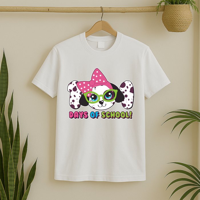 Happy 101 Days Of School Dalmatian Dog T-Shirt